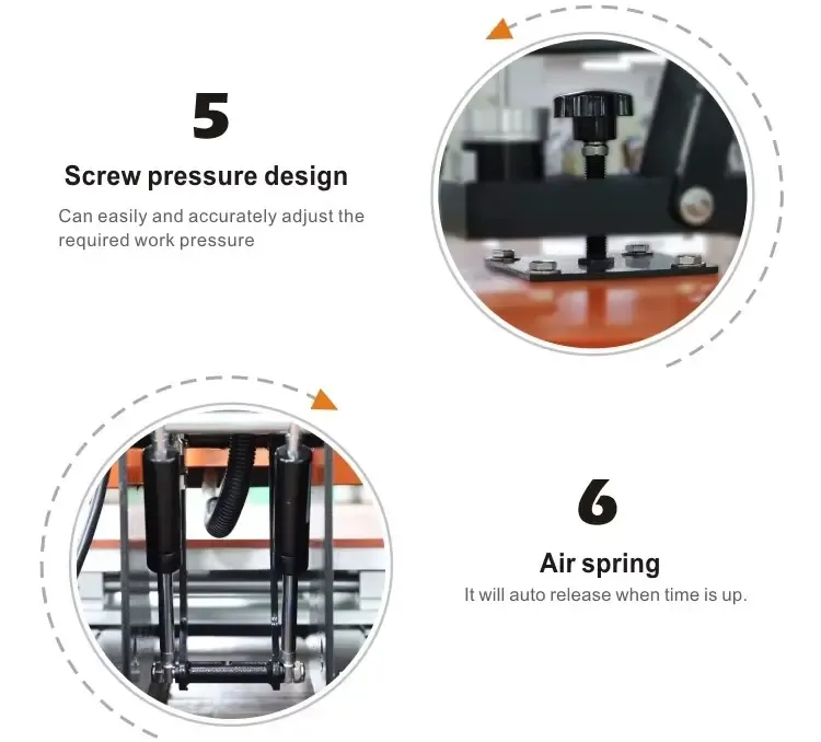 40x60cm Dual Station Manual Heat Press Machine detail 4