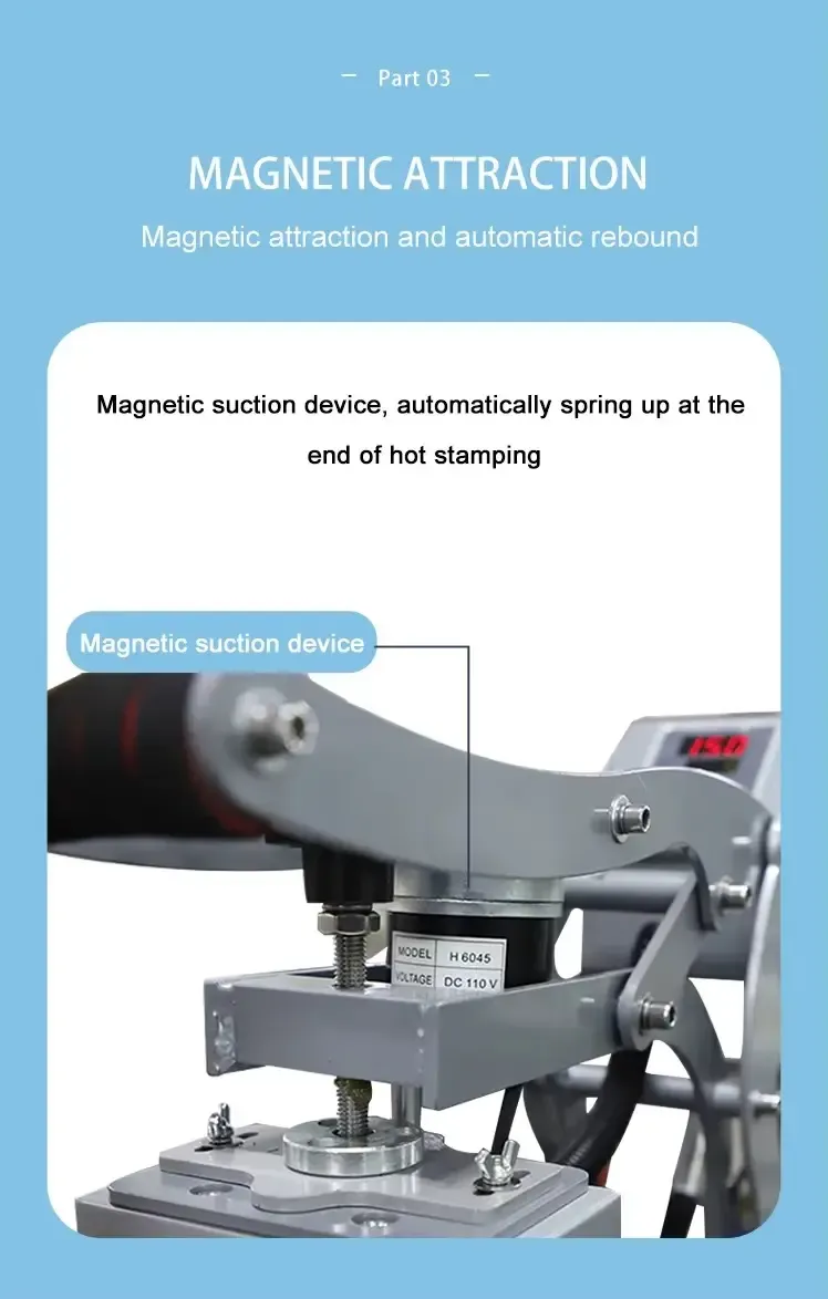 Swing-Away Manual Cap Heat Press Machine for Hat and Logo Transfer detail 6