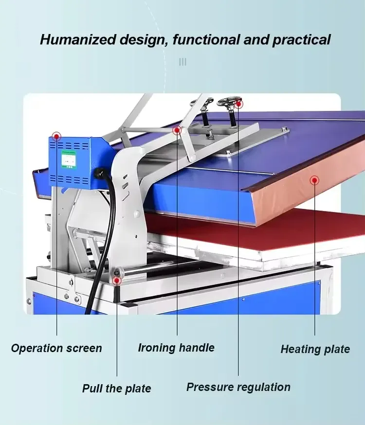 Plancha térmica manual plana de gran formato para producción textil - imagen 6