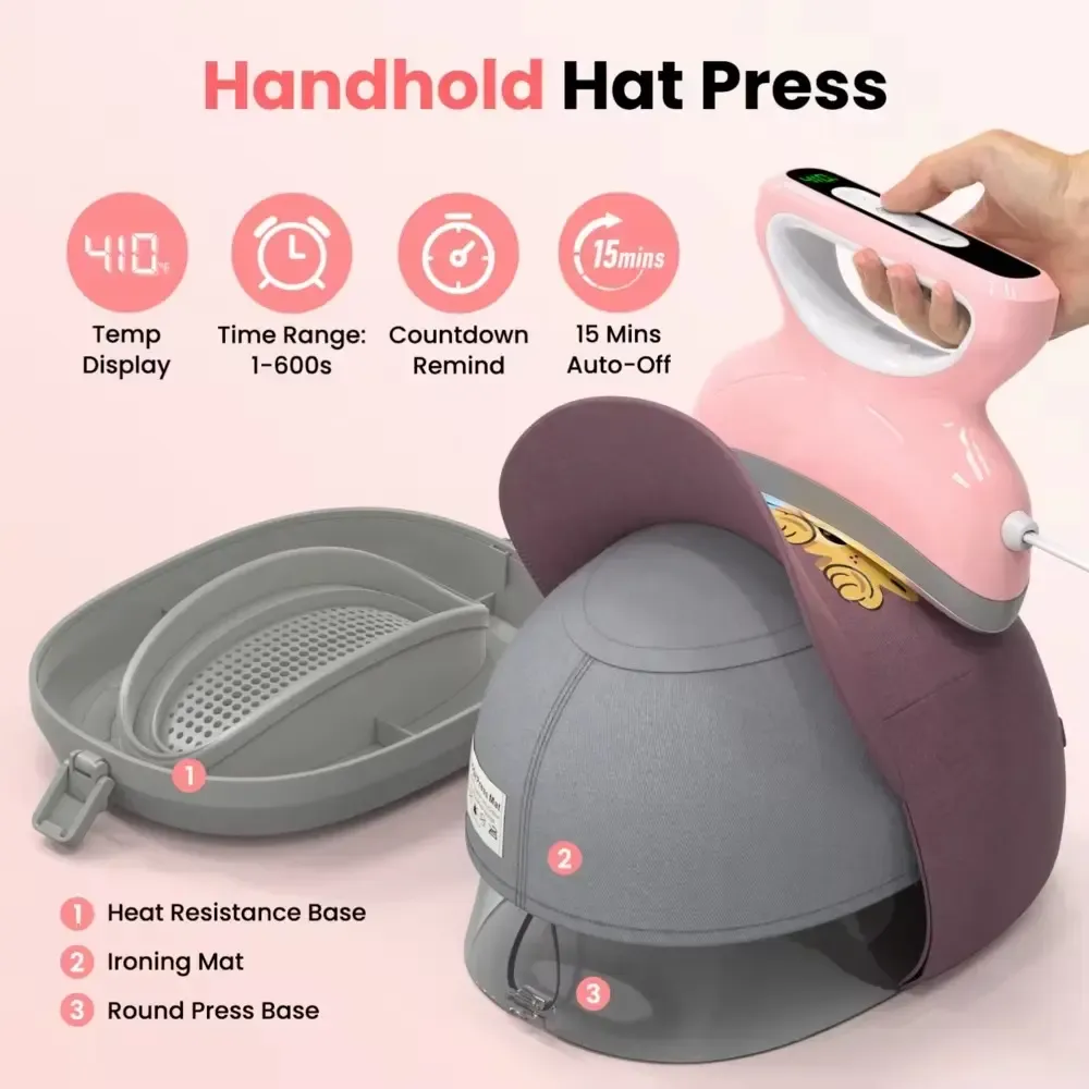 Mini plancha de mano para gorras y transfer en superficies curvas - imagen 4