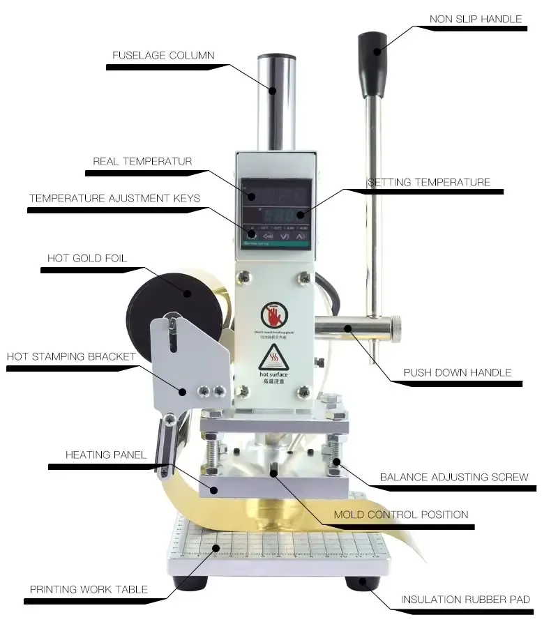 Machine de marquage à chaud manuelle pour logos sur cuir - détail 2