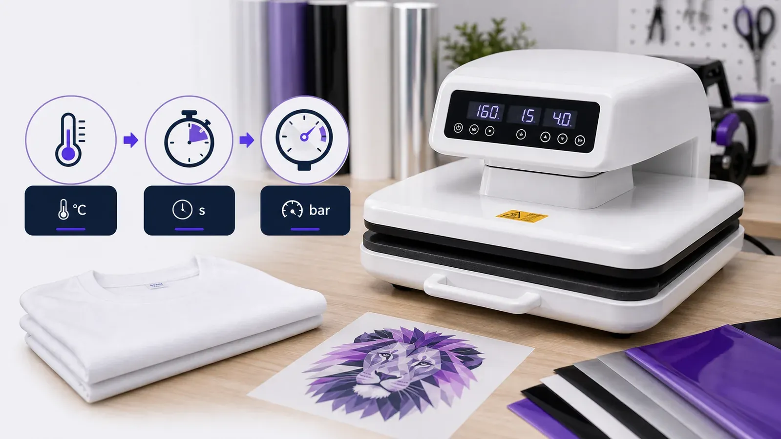 Heat Press Temperature, Time and Pressure Settings Guide