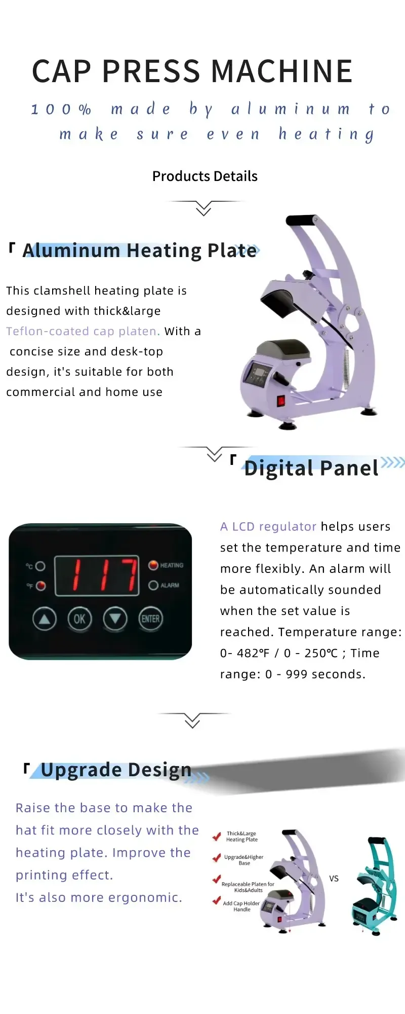 Automatic Cap Heat Press with Interchangeable Platen detail 1