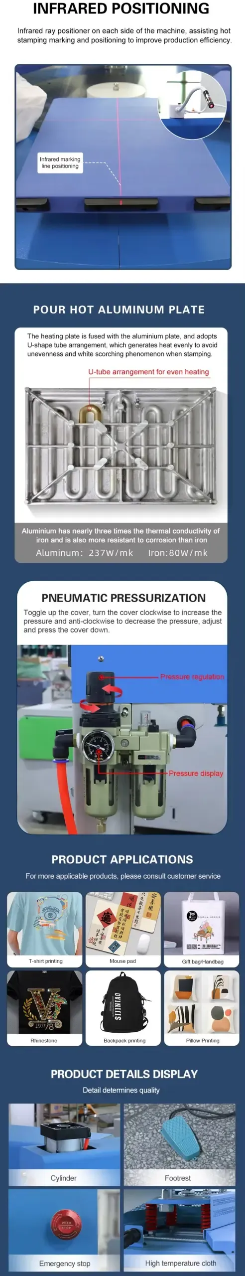 Intelligent Six-Station Hydraulic Heat Press Machine detail 5