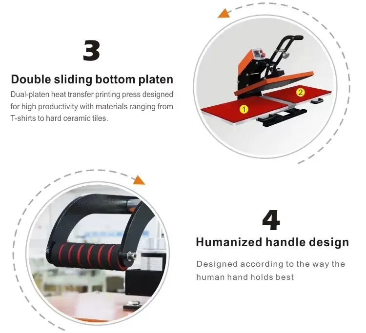40x60cm Dual Station Manual Heat Press Machine detail 3