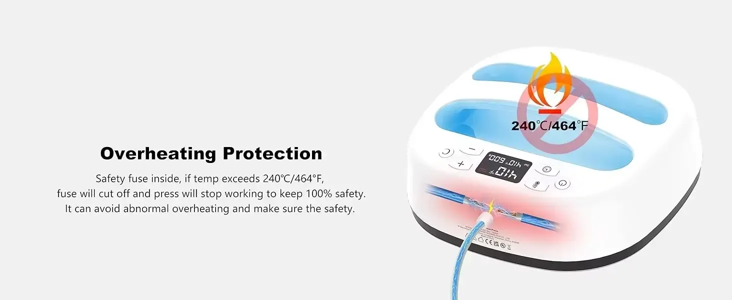 Presse à chaud électrique portable 10x10 pour petits transferts - détail 10