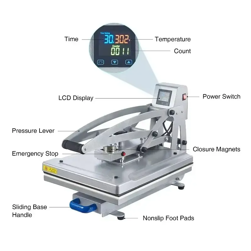 Drawer Manual Heat Press for Garment Printing detail 2