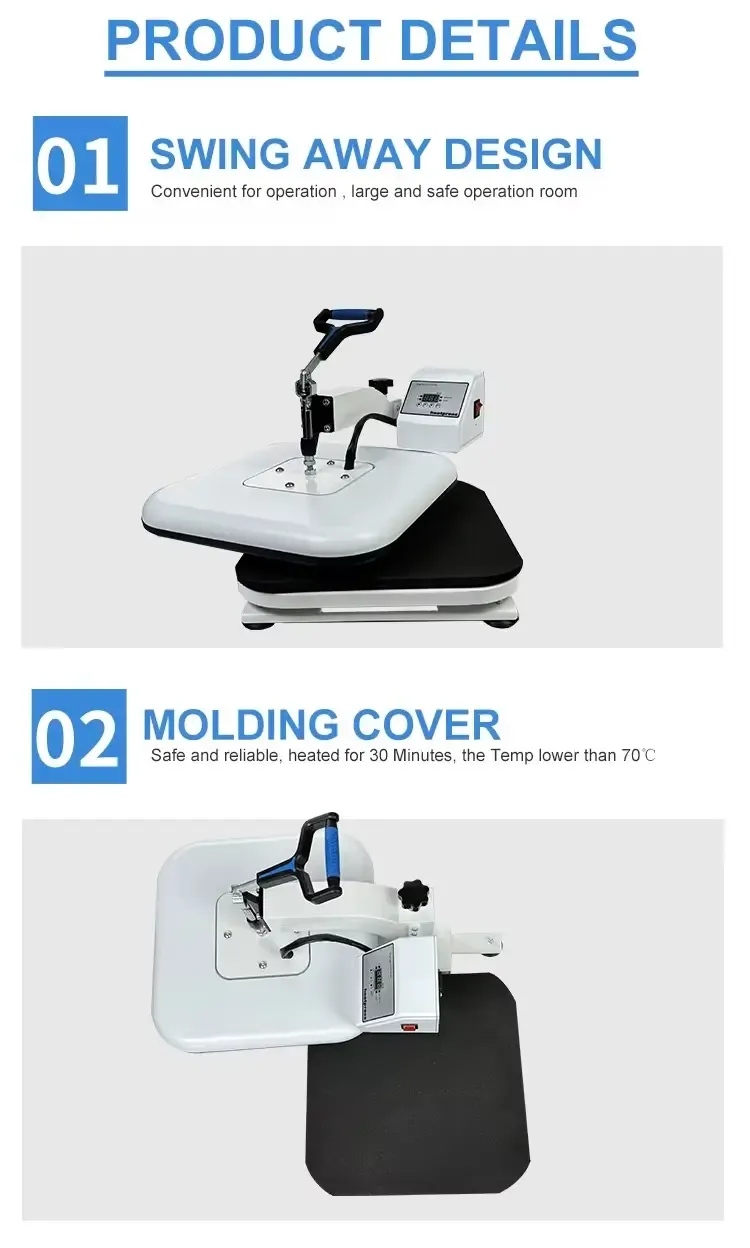 Swing-Away Manual Heat Press Machine for Sublimation and HTV Transfers detail 3