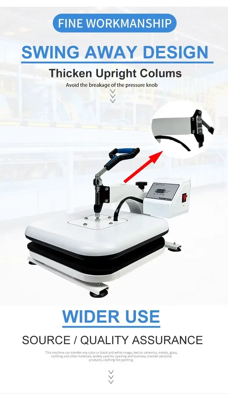 Swing-Away Manual Heat Press Machine for Sublimation and HTV Transfers - image 3