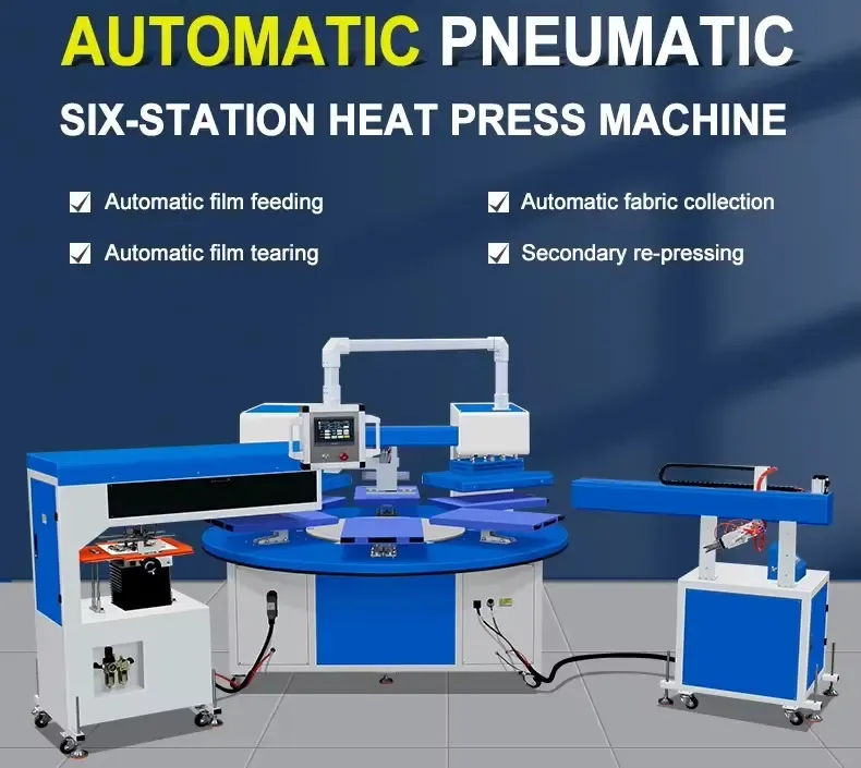 Intelligent Six-Station Hydraulic Heat Press Machine detail 1