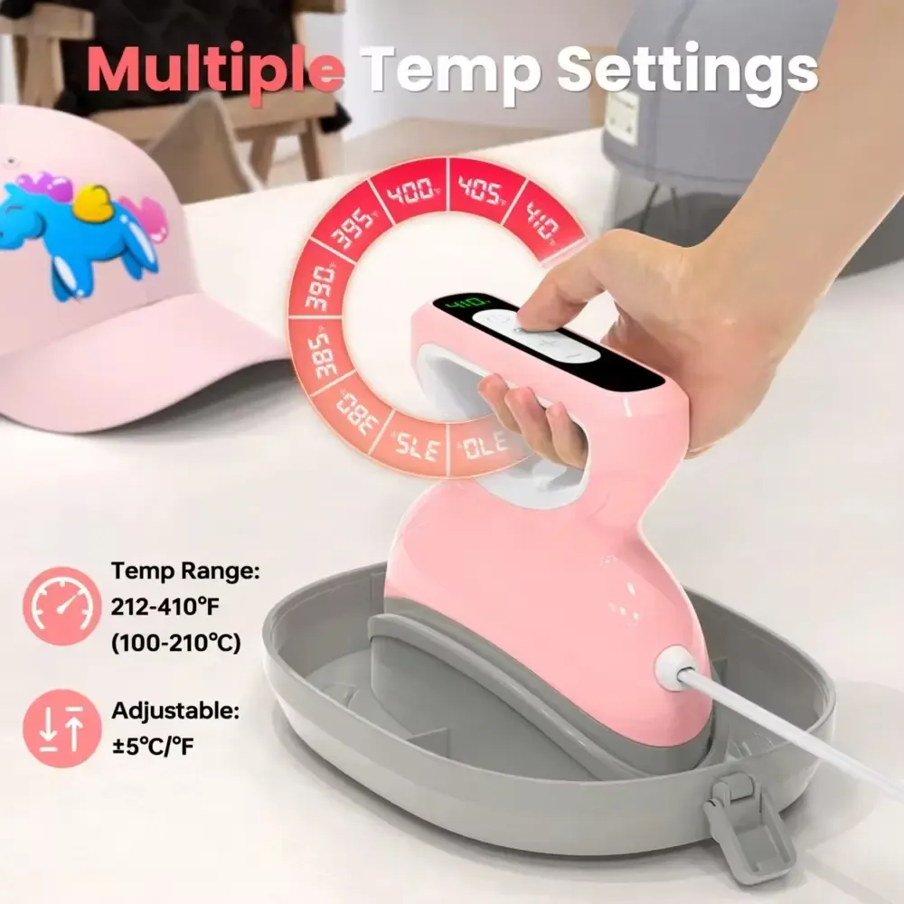 Mini plancha de mano para gorras y transfer en superficies curvas - imagen 2