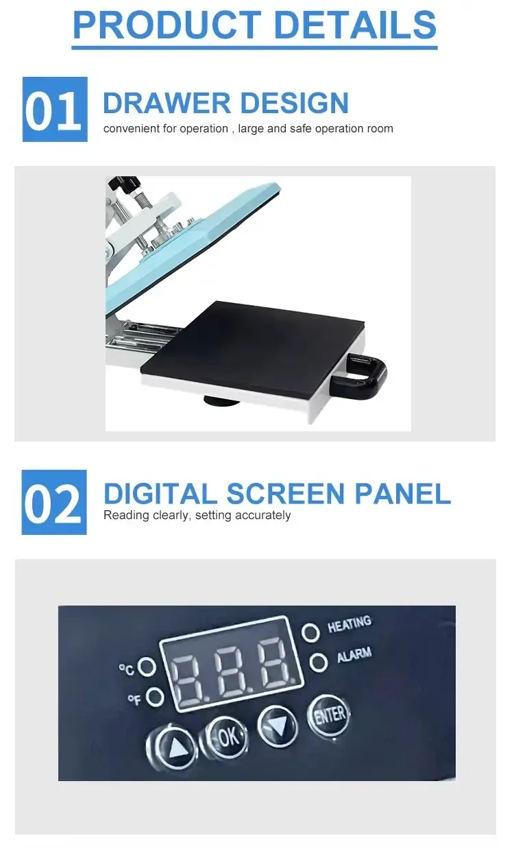 Manual Heat Press for T-Shirt and Fabric Transfer detail 5