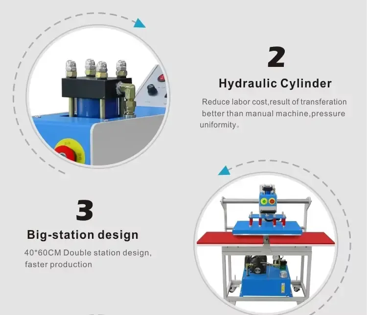 60x40cm Semi-Automatic Hydraulic Heat Press Machine detail 4