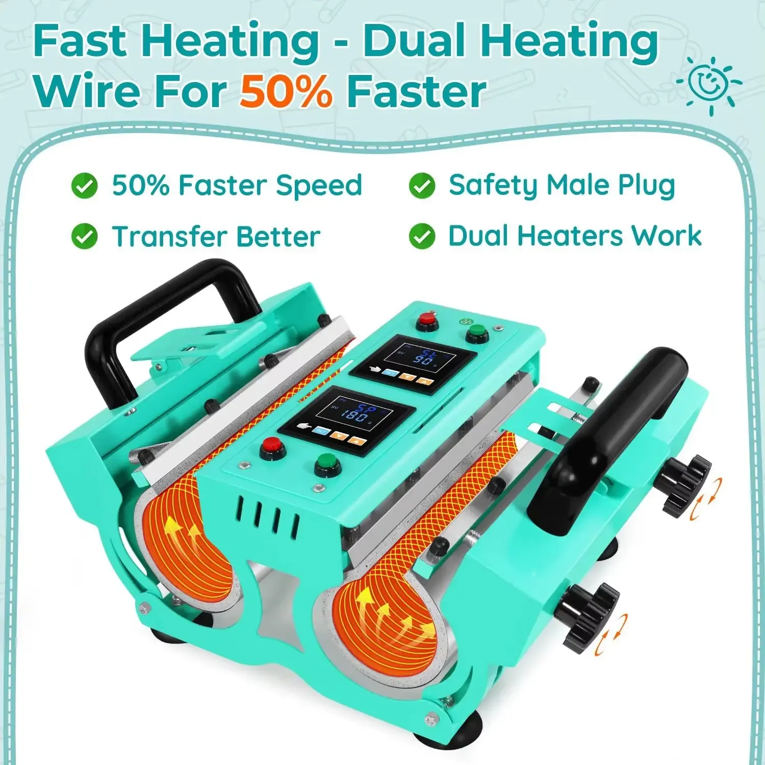 Wholesale Double Station Mug Heat Press Machine detail 3