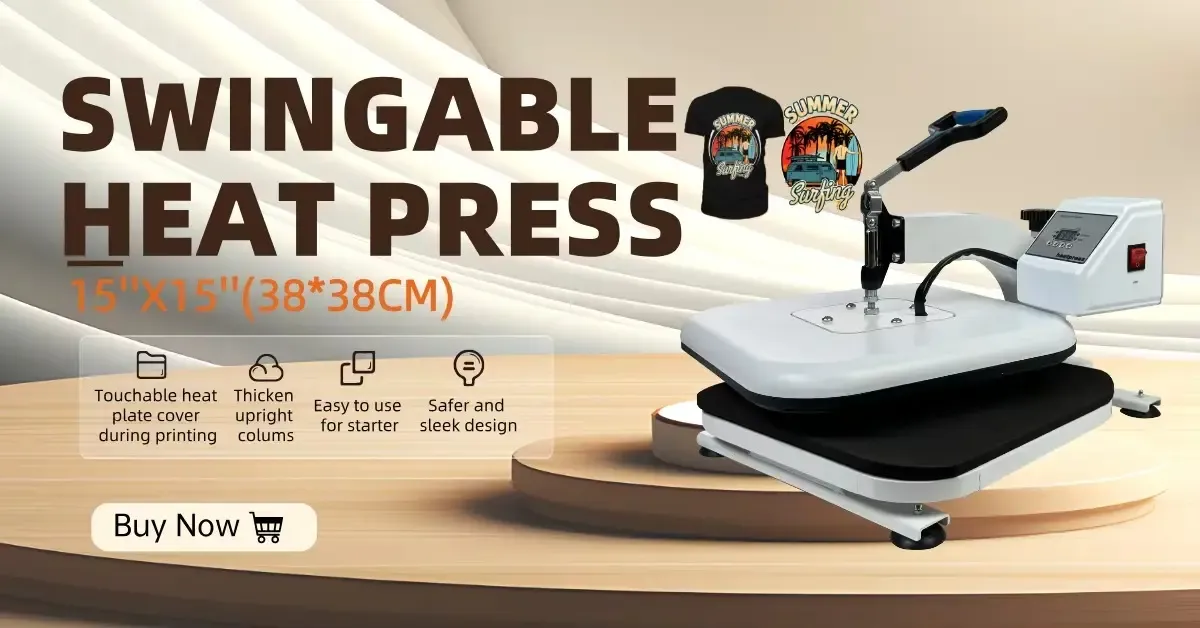 Swing-Away Manual Heat Press Machine for Sublimation and HTV Transfers detail 6
