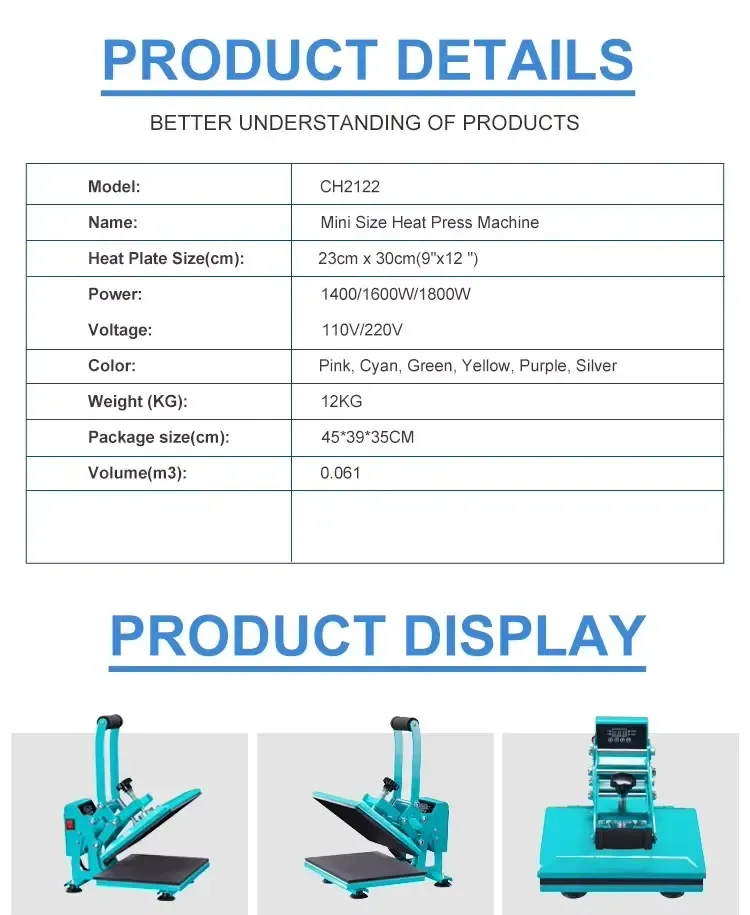 Manual Clamshell Heat Press for T-Shirt Transfer detail 2