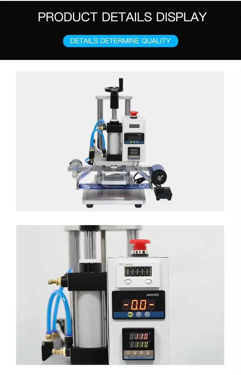Máquina hidráulica de hot stamping e prensa térmica para uso industrial - detalhe 2