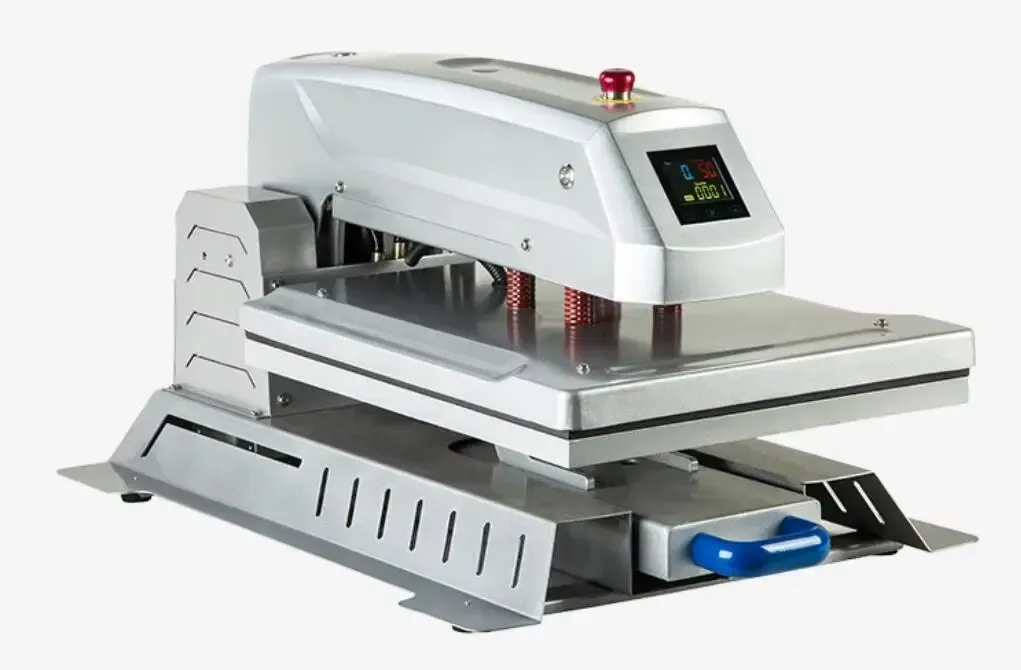 Plancha térmica eléctrica con base de cajón para transfers en prendas - imagen 4