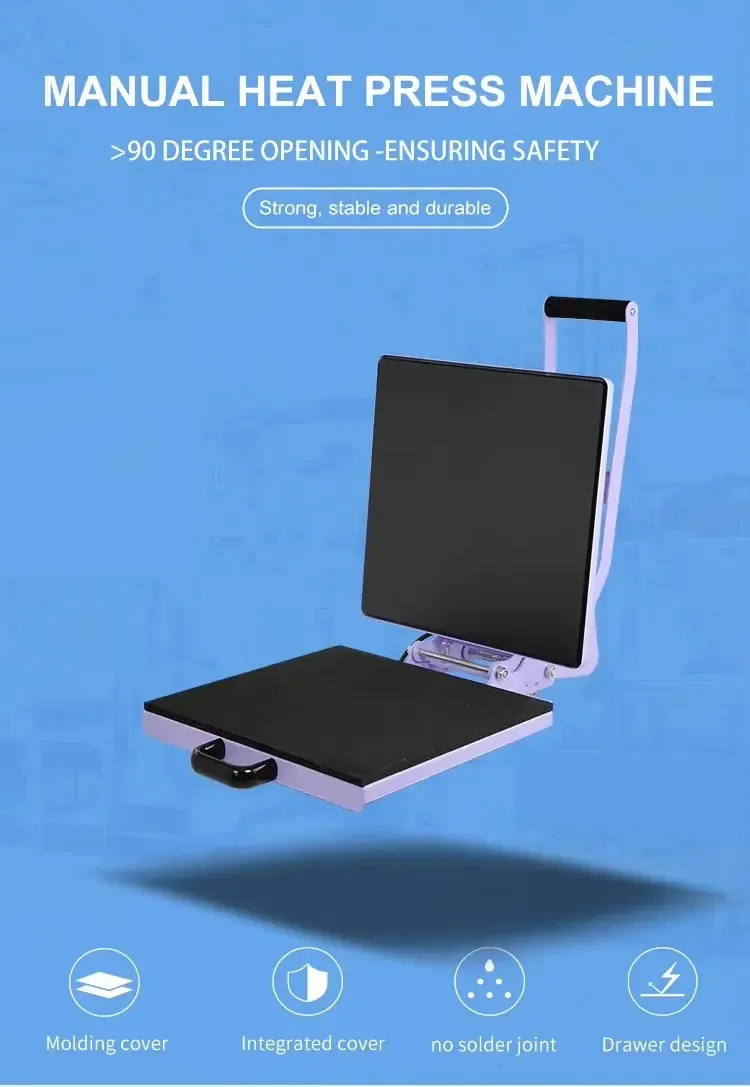 Compact Clamshell Manual Heat Press Machine for T-Shirt Customization detail 3