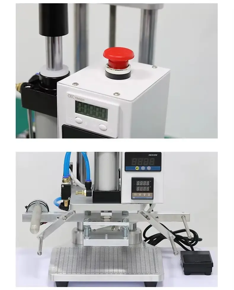 Máquina hidráulica de hot stamping e prensa térmica para uso industrial - detalhe 3