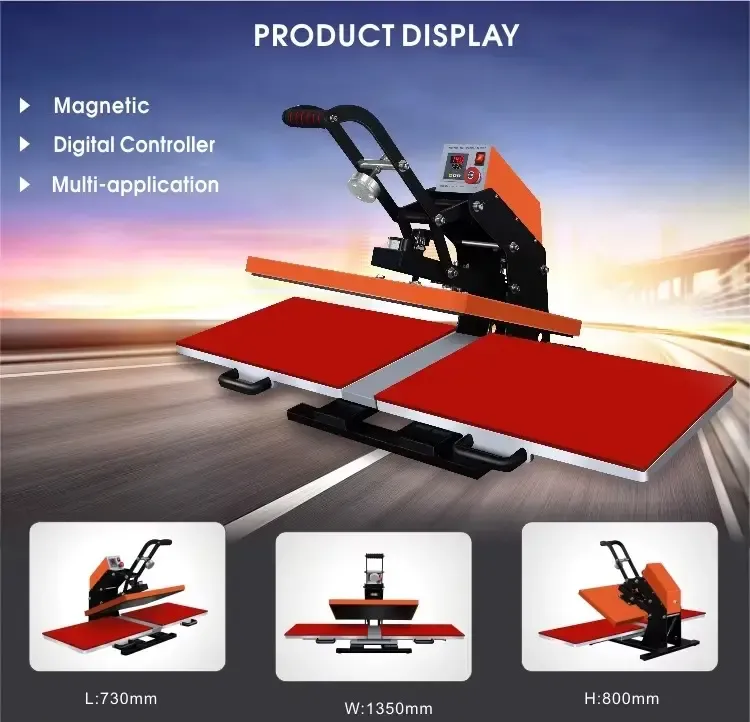 40x60cm Dual Station Manual Heat Press Machine detail 1